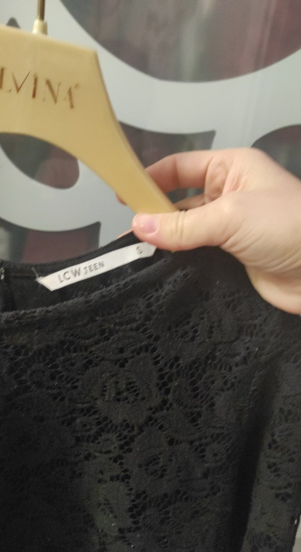 Dantel Detaylı Siyah Uzun Kollu Bluz - Görsel 2