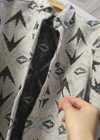 Gri Kapüşonlu Bohem Kadın Kazak - Görsel 3