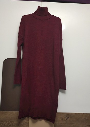 Bordo Kadın Boğazlı Triko Kazak - Görsel 3