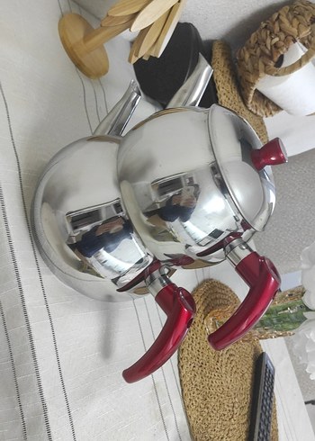 AYSWORD Beyaz Gri Çaydanlık Seti - Görsel 2