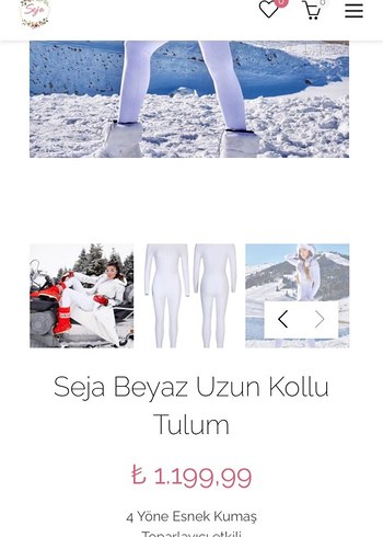 Seja Beyaz Uzun Kollu Tulum.