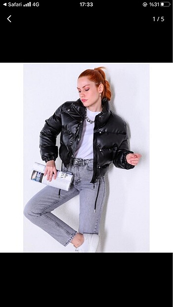 Zara Crop şişme deri ceket