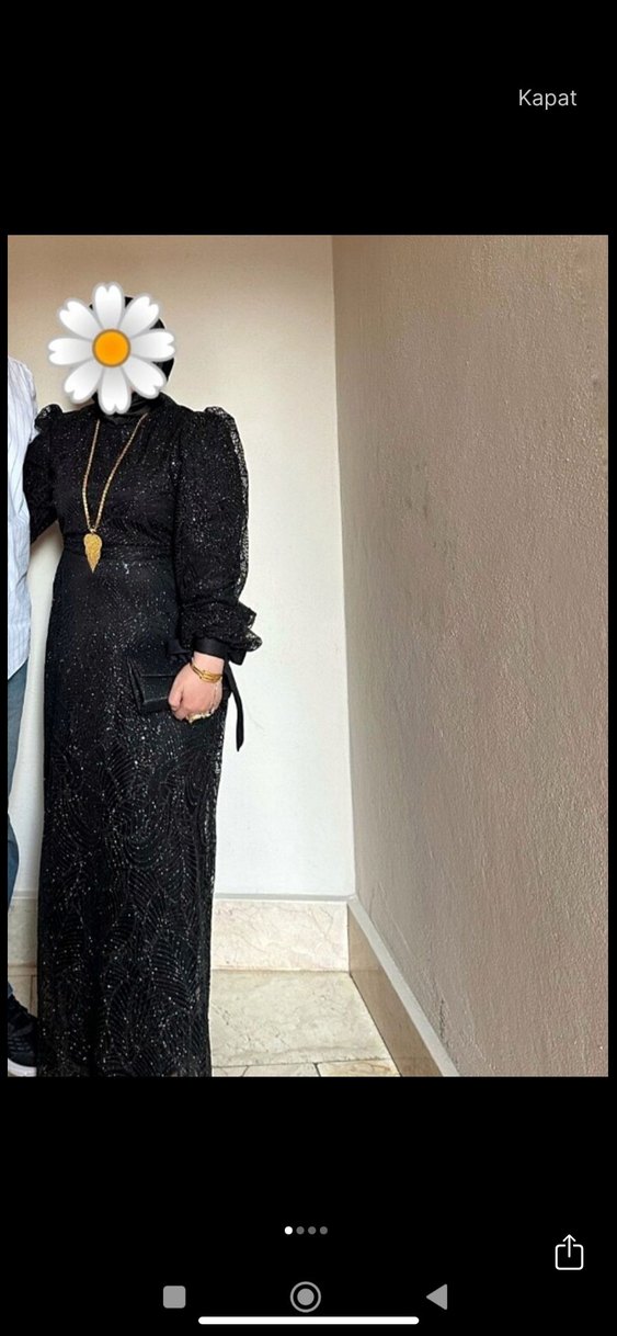 Simli Tesettür Abiye Elbise - Görsel 2