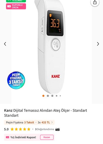 KANZ Dijital Temassız Ateş Ölçer - Görsel 2