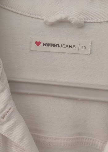 Koton Beyaz Düğmeli Kadın Denim Ceket