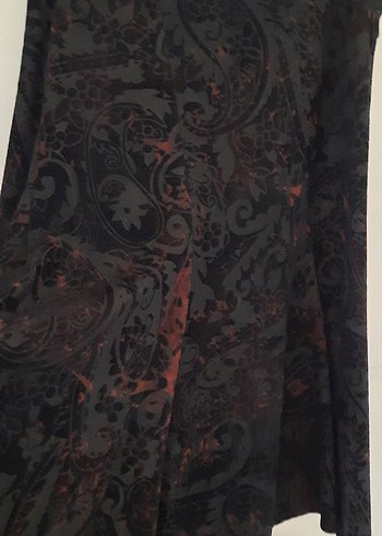 Desenli Gri Drapeli Uzun Hamile Eteği - Görsel 5