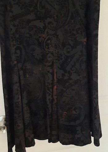 Desenli Gri Drapeli Uzun Hamile Eteği - Görsel 6