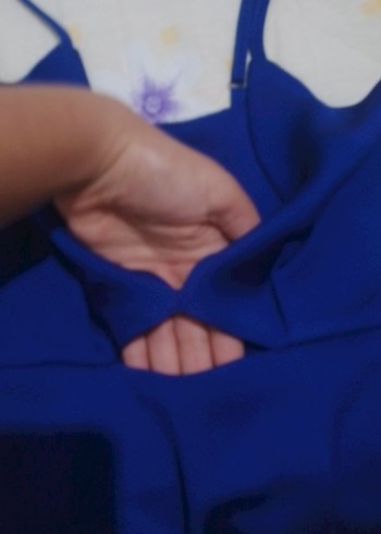 Koyu Mavi Drapeli Uzun Abiye Elbise - Görsel 5