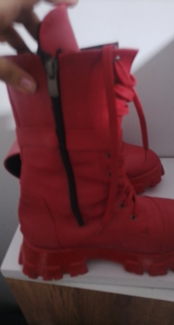 Kırmızı Deri Kadın Yüksek Topuklu Bot - Görsel 3