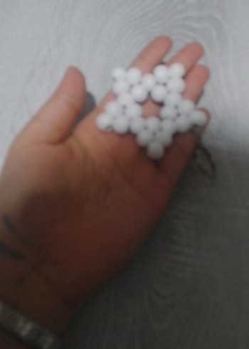 Boncuklu Beyaz Yıldız Anahtarlık - Görsel 2