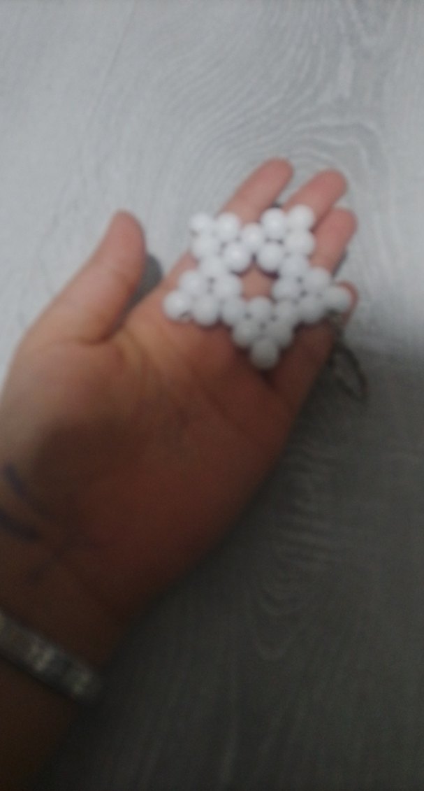 Boncuklu Beyaz Yıldız Anahtarlık - Görsel 2