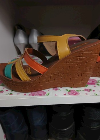 Dolgu Topuklu Sandalet - Görsel 5