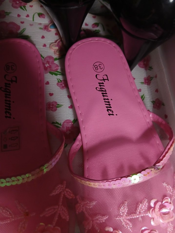 Pembe Nakışlı Dantelli Kadın Terlik - Görsel 3