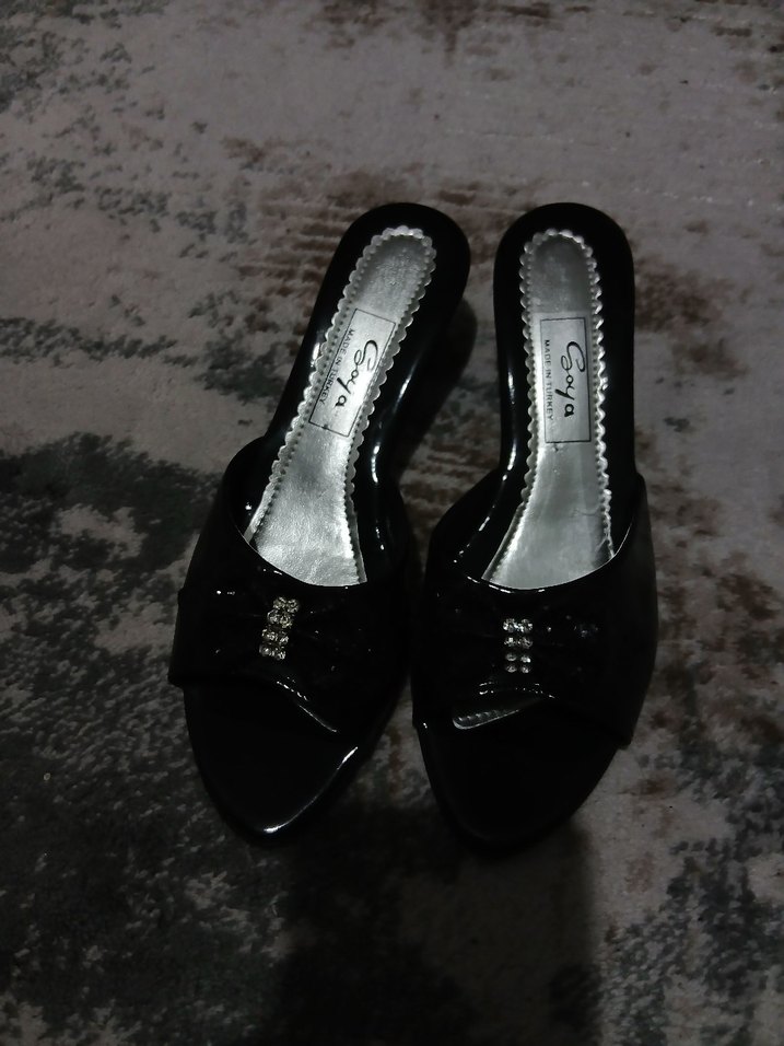 Klasik Siyah Yılan Desenli Kadın Terlik - Görsel 2