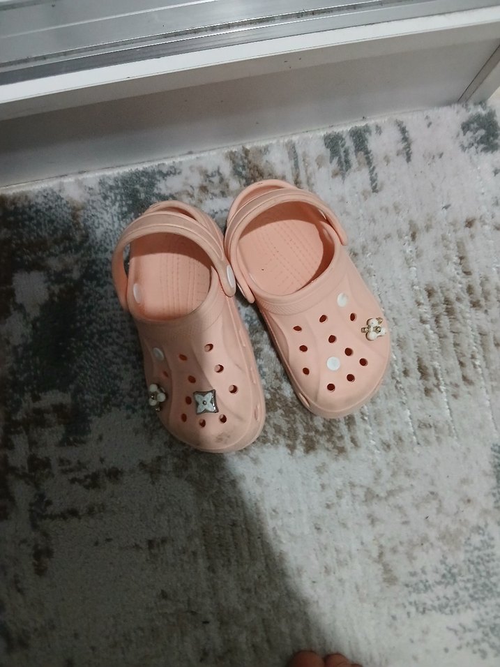 Düğmeli Pembe Kız Terlikleri - Görsel 4