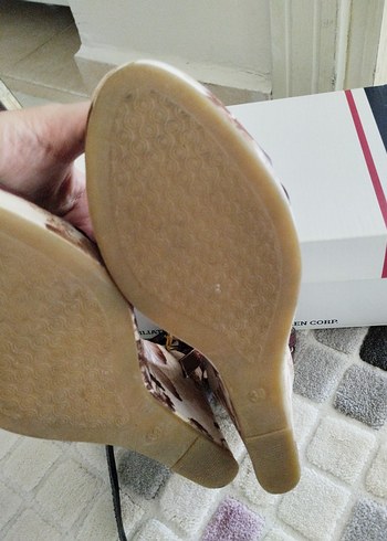 39 Beden bordo Renk Bordo Deri Tokalı Kadın Dolgu Topuk Ayakkabı