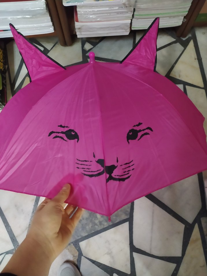 Sarı Pop Art Fermuarlı Kadın Şemsiye - Görsel 2