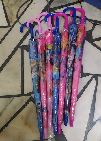 Sarı Renkli Pop Kültür Desenli Kadın Şemsiye - Görsel 2