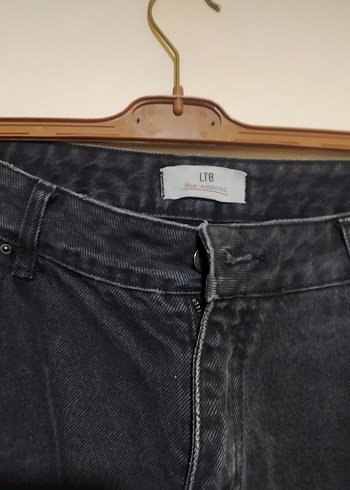 32 Beden Gri Loose Fit Midi Denim Kot Pantolon