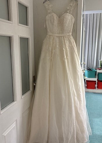 Dantel Detaylı Midi A Kesim Gelinlik - Görsel 2