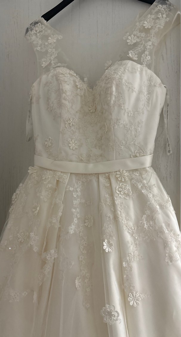 Dantel Detaylı Midi A Kesim Gelinlik - Görsel 3