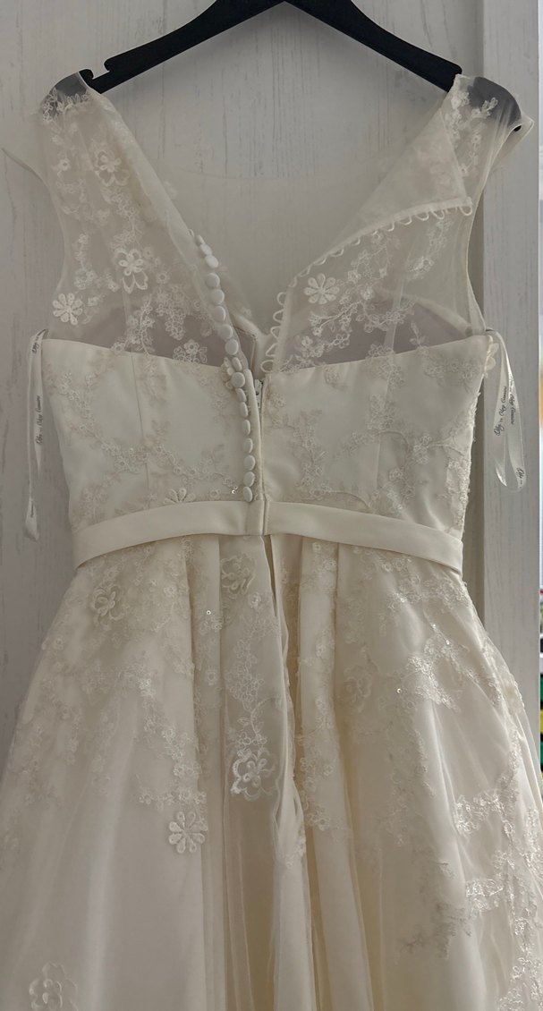 Dantel Detaylı Midi A Kesim Gelinlik - Görsel 4