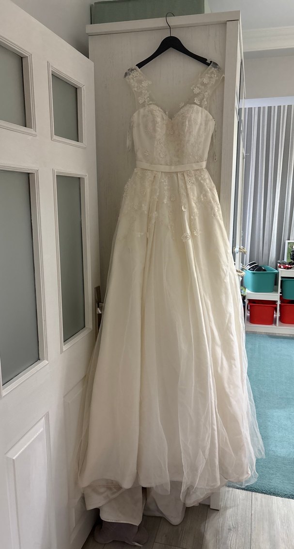 Dantel Detaylı Midi A Kesim Gelinlik - Görsel 2