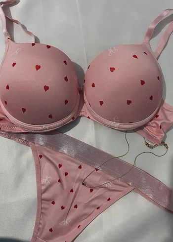 Pembe Mini Baskılı Dolgulu Sütyen Takımı - Görsel 2