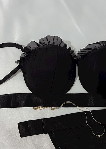 Siyah Lotus Dolgulu Sütyen ve Külot Takımı - Görsel 2