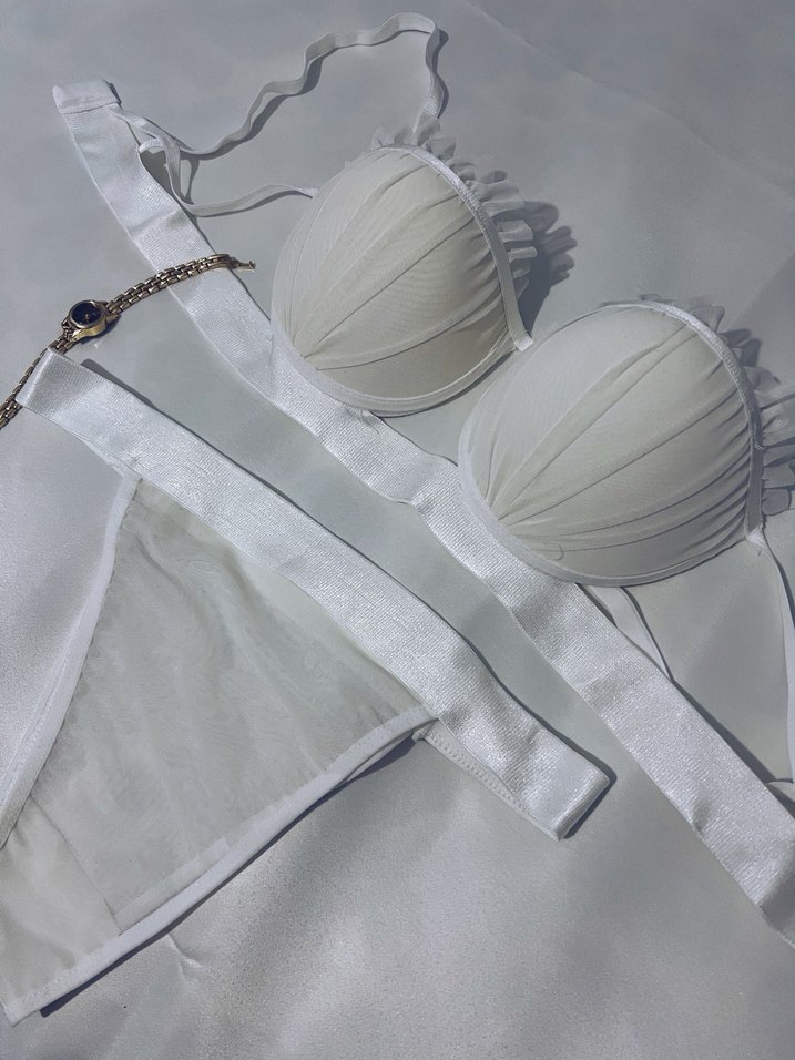Beyaz Dolgulu Lotus Sütyen Takımı - Görsel 2