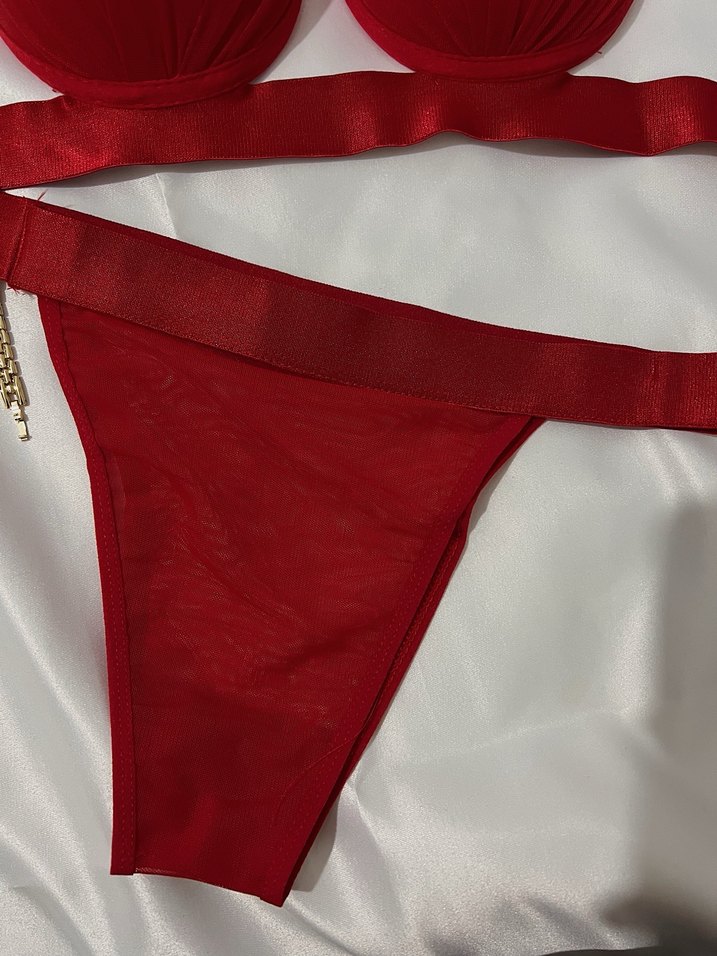 Kırmızı Mini Bohem Büstiyer Sütyen - Görsel 2