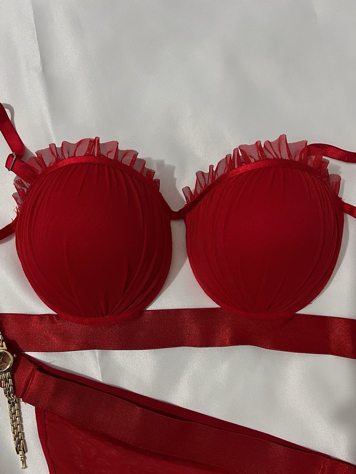 Kırmızı Mini Bohem Büstiyer Sütyen - Görsel 3