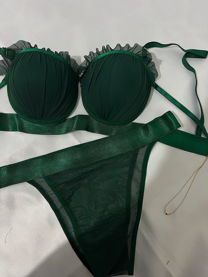 Koyu Yeşil Dolgulu Sütyen Takımı - Görsel 3