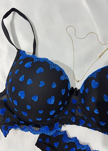 Mavi Desenli Gotik Dolgulu Sütyen - Görsel 2