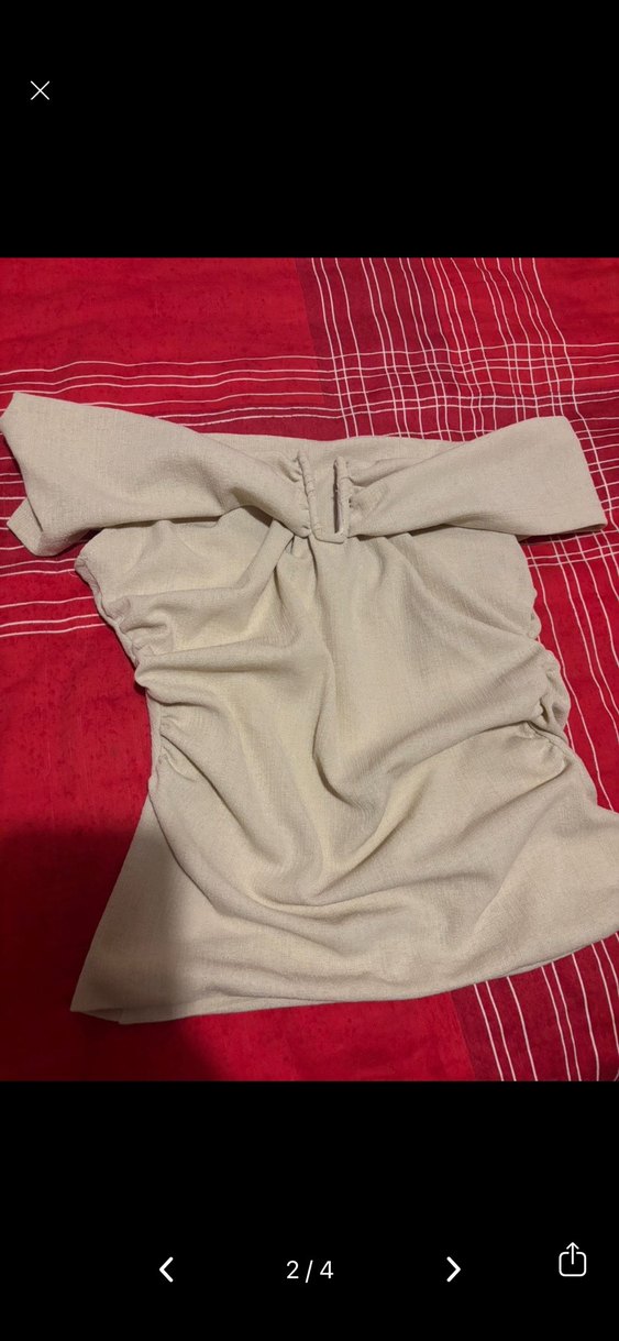 ZARA Bej Keten Mini Büstiyer - Görsel 2