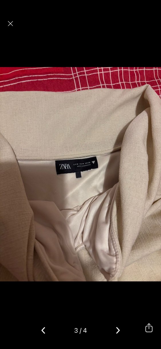 ZARA Bej Keten Mini Büstiyer - Görsel 3