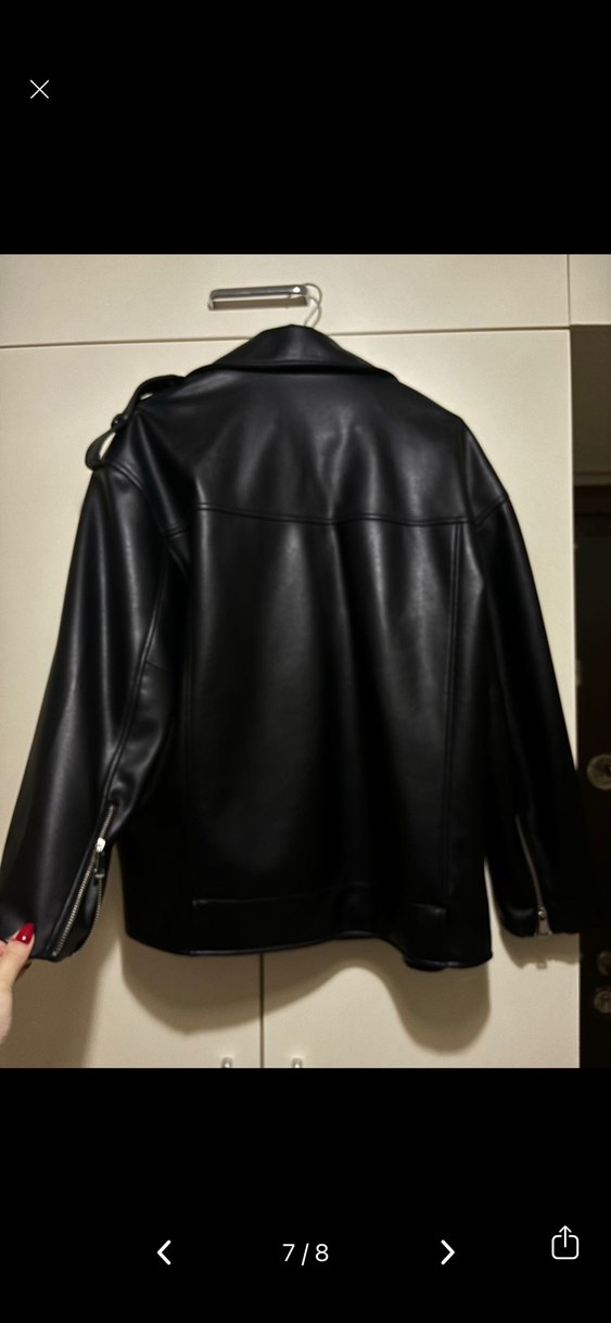 ZARA OVERSİZE DERİ CEKET - Görsel 5