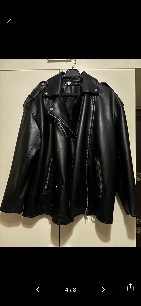 ZARA OVERSİZE DERİ CEKET - Görsel 2