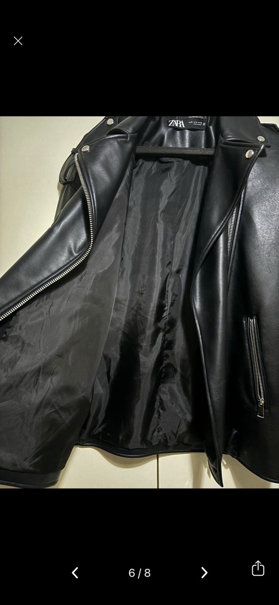 ZARA OVERSİZE DERİ CEKET - Görsel 4