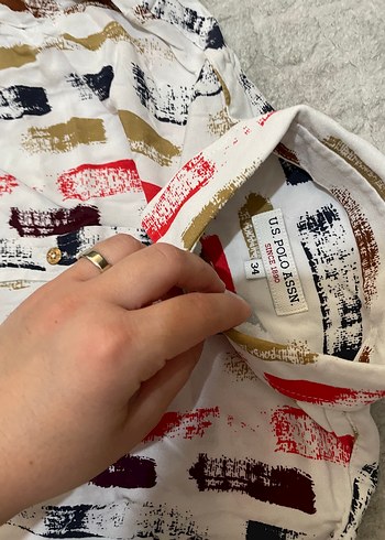 U.S Polo Assn. Renkli Batik Desenli Uzun Kollu Kadın Gömlek