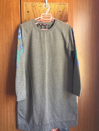 Gri tunik sweatshırt