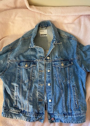 Düğmeli Mavi Kadın Denim Ceket