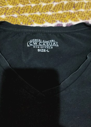 LC Waikiki Erkek Siyah V Yaka Kısa Kollu Tişört