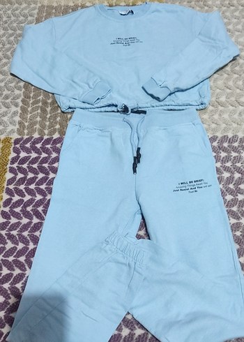 kız çocuk Mavi Mini Eşofman takım Rahat Kesim