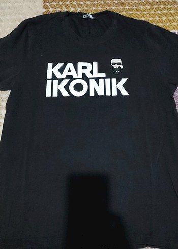 Siyah Loose Fit Karl Ikonik Baskılı Tişört
