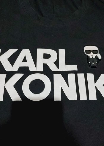 l Beden Siyah Loose Fit Karl Ikonik Baskılı Tişört