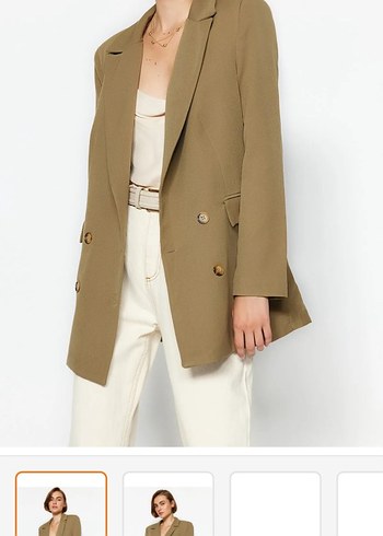 Diğer Trendyol & Milla Bej Düğmeli Kadın Blazer