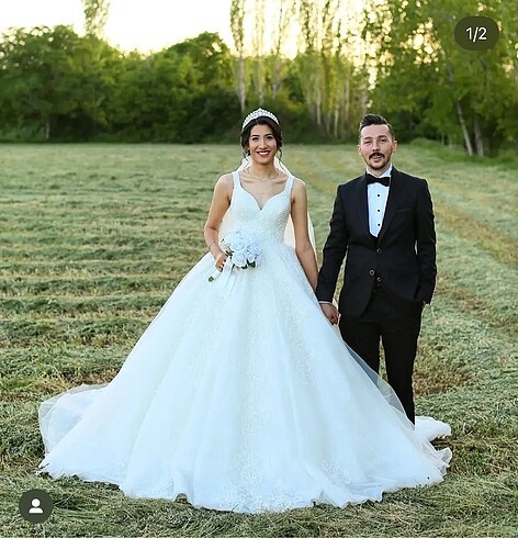 m Beden beyaz Renk Gelinlik