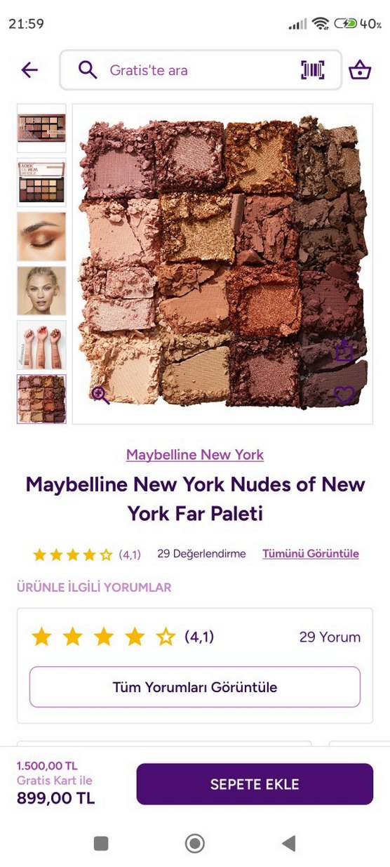 Maybelline Nudes of New York Far Paleti - Görsel 3