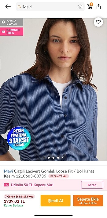 Mavi Jeans MAVİ orijinal kadın gömlek